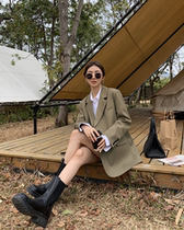 South Korea Black Suit Jacket Female 2021 Spring and Autumn ins Net Red Fried Street Loose Commuter Leisure Temperament Suit