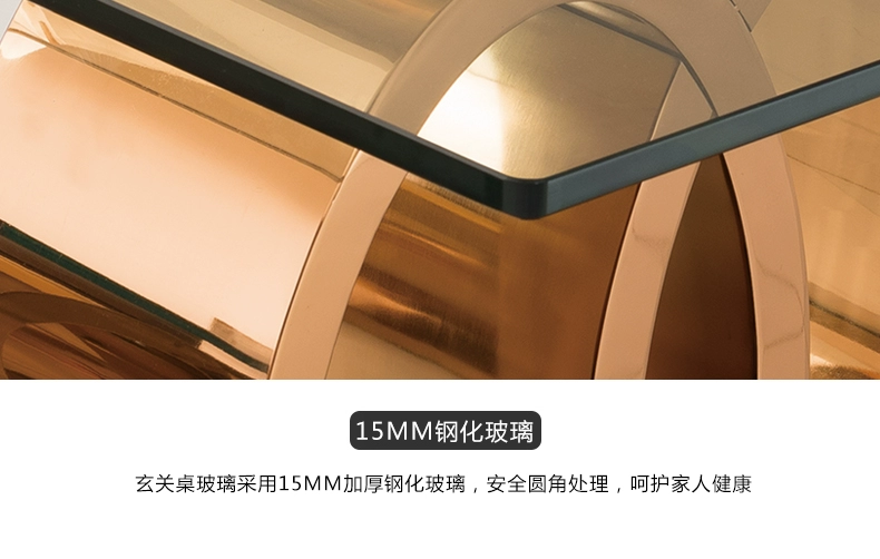 Nội thất Yangxin bàn hiên châu Âu hiện đại tối giản kính cường lực ánh sáng vàng sang trọng không gỉ hiên bên tủ - Bàn / Bàn