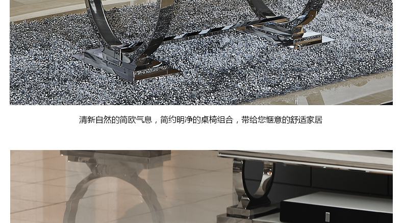 Nội thất Yangxin Bàn cà phê đá cẩm thạch châu Âu Kết hợp tủ bếp bằng thép không gỉ - Bàn trà bàn trà đẹp