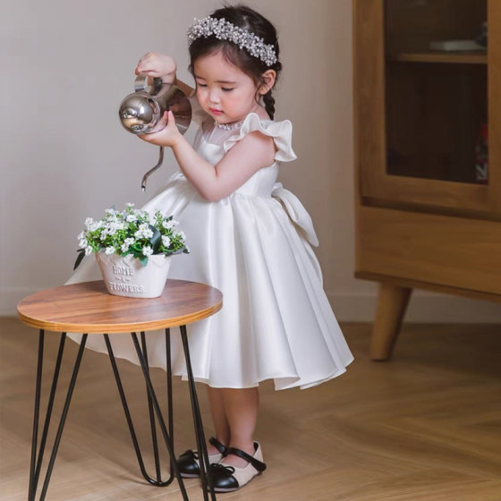 Children's dress princess dress girl's fluffy gauze flower girl piano performance dress birthday host evening dress one year old