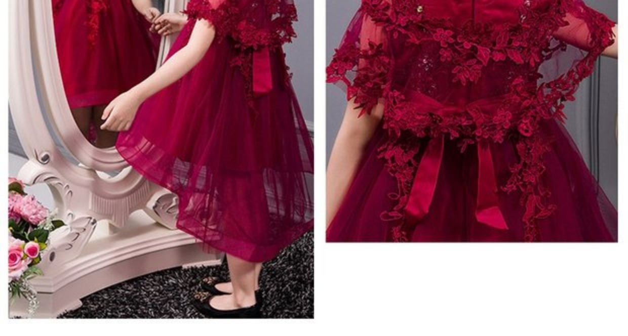 Áo choàng trẻ em công chúa váy cưới cô gái sinh nhật piano buổi tối trình diễn trang phục quần áo mùa thu váy biểu diễn cho trẻ em