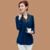 Áo mới cho mẹ mùa xuân và mùa hè chạm đáy áo sơ mi trung niên giảm béo đầm suông tuổi trung niên Phụ nữ cao cấp