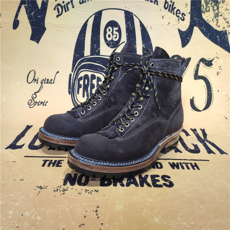 British CFS KUDU fur leather hand-sewn stitch Down short face tooling boots National boots