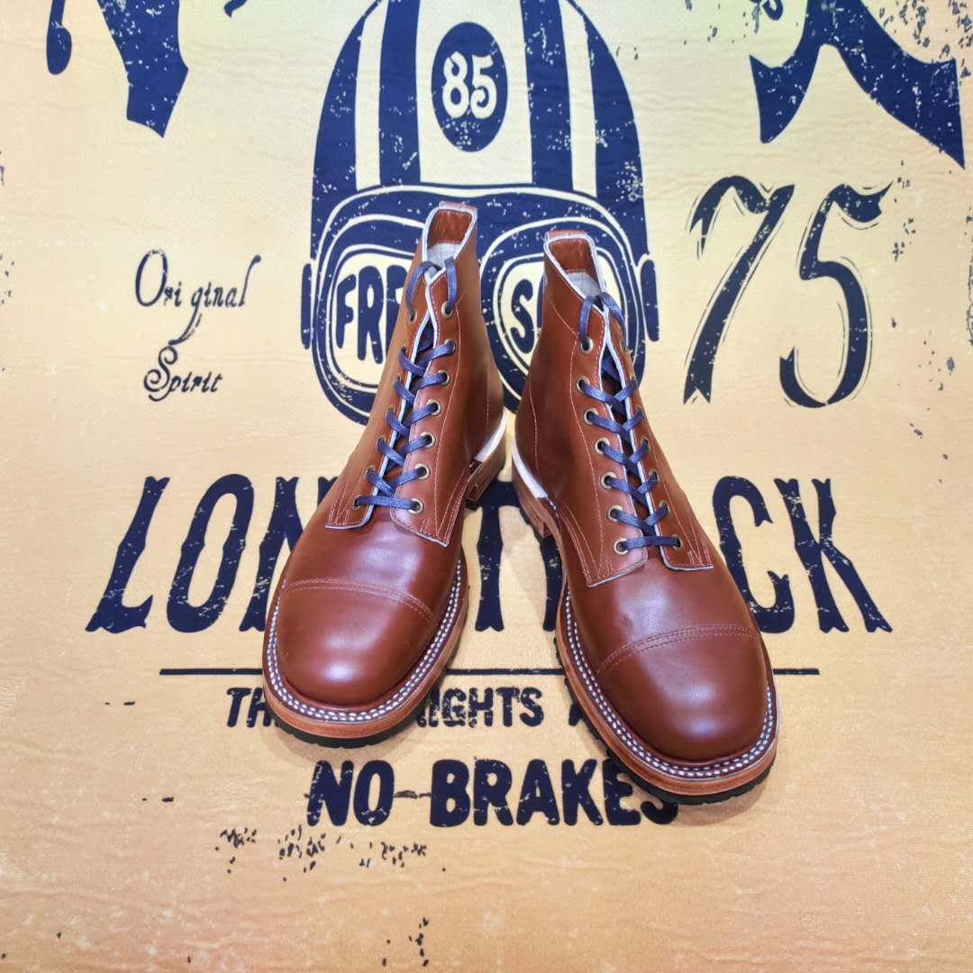 Italian BOX CALF CALF leather hand-stitched 1920 first war US Imperial Sergeant boots officer boots