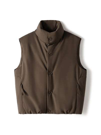 Urban fashion, warm and stylish pioneer, multi-scenario wear! Fashionable stand-up collar men's down vest new for autumn and winter@