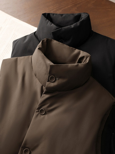 Urban fashion, warm and stylish pioneer, multi-scenario wear! Fashionable stand-up collar men's down vest new for autumn and winter@