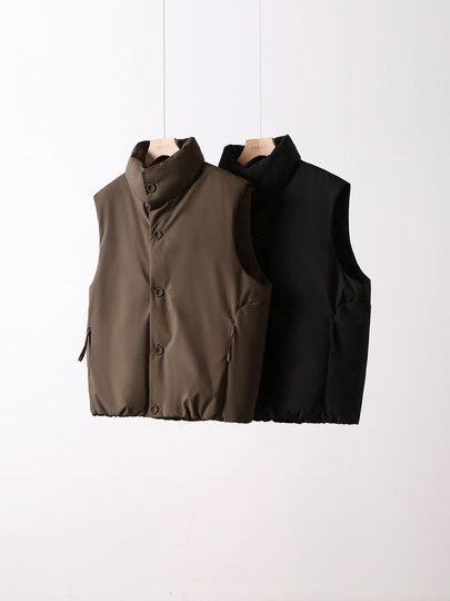 Urban fashion, warm and stylish pioneer, multi-scenario wear! Fashionable stand-up collar men's down vest new for autumn and winter@