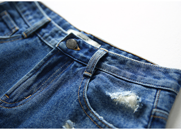 の [KZ193275MG] Cười tay Hange mùa hè! Sequined vá mỏng mèo claw quần sọt denim thời trang nữ đẹp
