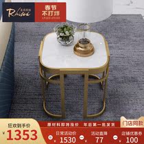 Rhineston marble light luxury side few living room creative sofa sideboard table after the modern small coffee table square a few corners