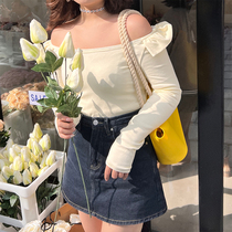 Mimi slightly fat size fat mm shirt women spring 2022 new beige pearl shoulder cotton jacket