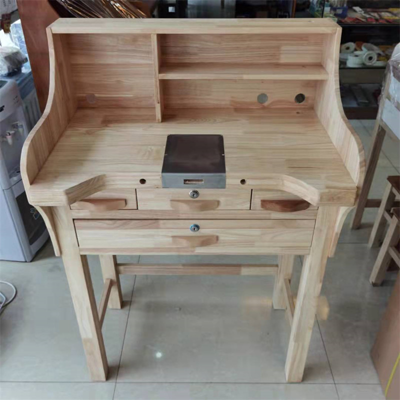 High-end all-oak solid wood kung fu station durable hitting table jewelry gold station