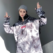 Mùa thu đông 2018 phiên bản Hàn Quốc mới của Harajuku bf retro gradient tie-dyed dyed plus áo len nhung nữ sinh viên