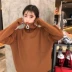Áo khoác nữ lạ mắt dài tay phiên bản Hàn Quốc của sinh viên retro hoang dã Harajuku BF gió rắn dây kéo cao cổ áo len