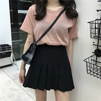 Ma ngựa cô gái phong cách Harajuku bf mùa hè mới slim cao eo hoang dã xếp li váy sinh viên nữ váy lỏng lẻo mẫu chân váy đẹp 2020