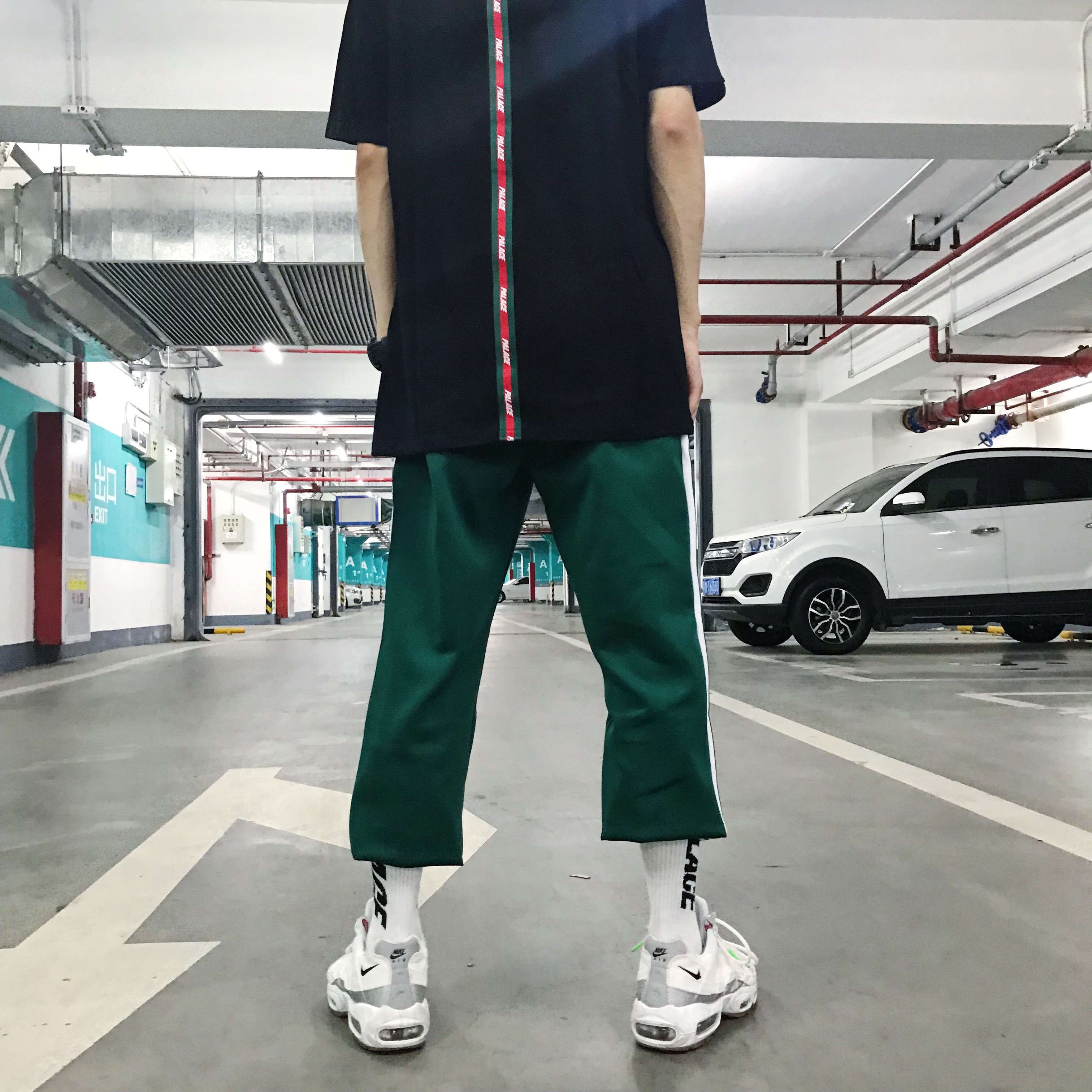 Palace cuộc sống tide thương hiệu retro thư chuỗi thể thao giản dị quần hiphop hip hop nam giới và phụ nữ các cặp vợ chồng triều áo đôi nam nữ