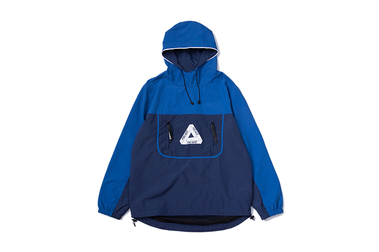 Palace ngực túi lớn đầu khâu áo khoác trùm đầu áo khoác gió áo gió hip hop khuôn viên đường phố nhảy nam áo gió 2 lớp