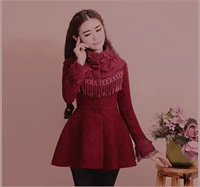Pháo hoa 2018 mới mùa thu đông mới áo khoác nữ mỏng ngắn áo khoác len áo gió nữ
