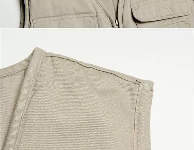 Mùa thu và mùa đông nam mới tinh khiết áo vest cotton dày áo ấm áo vest nhiều túi trung niên vest nam áo lông cừu