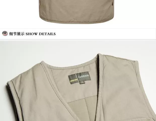 Mùa thu và mùa đông nam mới tinh khiết áo vest cotton dày áo ấm áo vest nhiều túi trung niên vest nam áo lông cừu