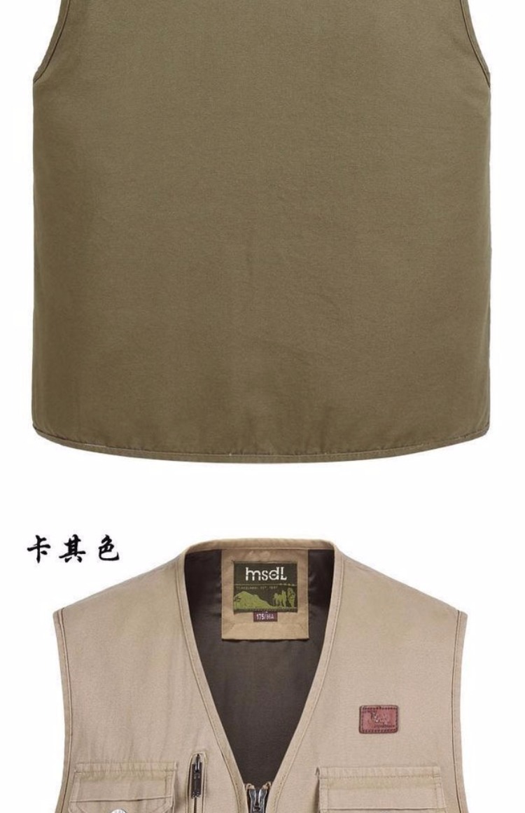 Ngoài trời chụp ảnh giải trí vest vải cotton trung niên phóng viên vest vai câu cá nhiều túi kích thước lớn vest lỏng áo thun nam body