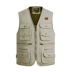 Áo vest nam tuổi trung niên trở lên vest mùa xuân và mùa thu vest cotton tinh khiết ngoài trời giặt vest đa túi vest áo vest dạ nam trung niên Áo vest cotton