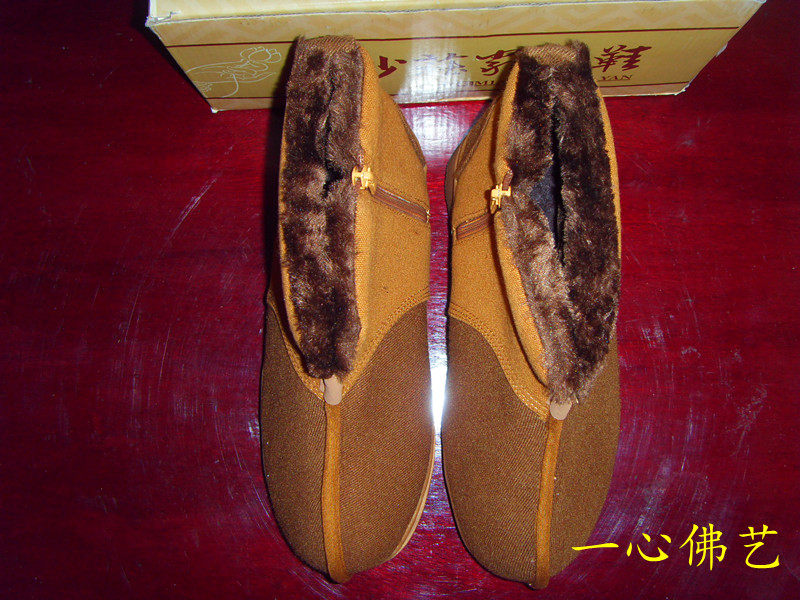 Wonderful Solemn Winter Monk Shoes Rohan Shoes Single Shoes (winter new thick bottom cotton monk shoes) plush shoes non-slip