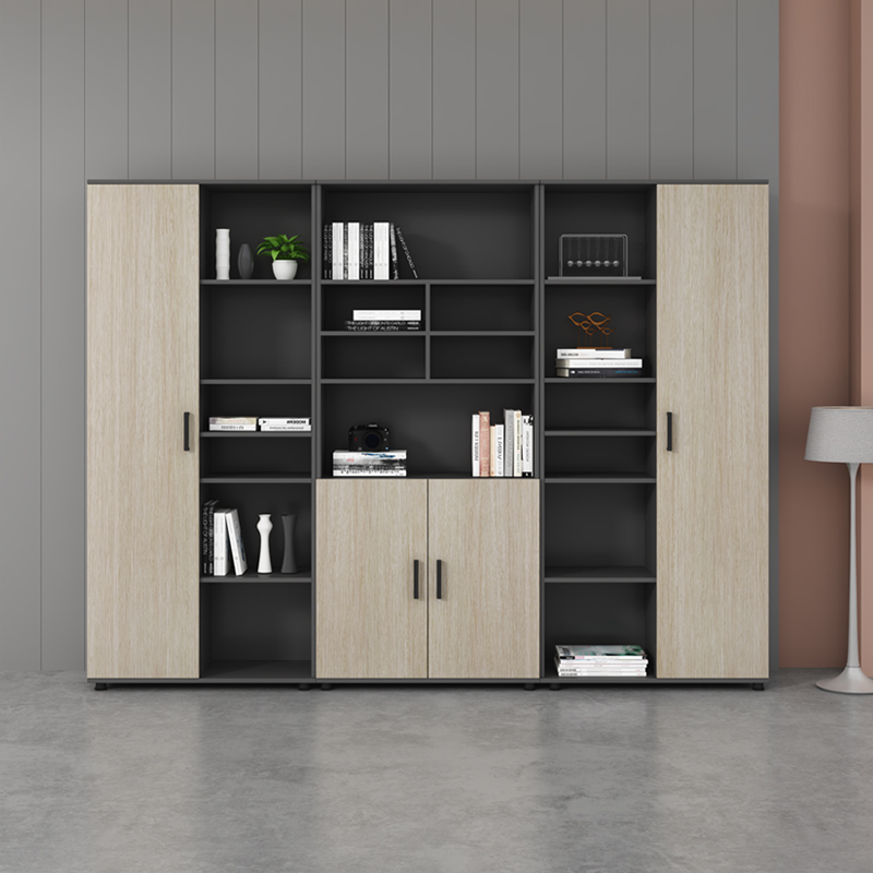 Floor-to-ceiling filing cabinet Office Furniture Office Combination Cabinet Information Cabinet Open Door Storage Cabinet Wooden Storage High Cabinet