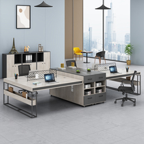 Desk 4 Four-four-position minimalist modern cassette screen 6 station office table and chair table two double staff composition