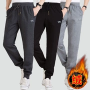Mùa thu và mùa đông quần thể thao nam cộng với quần nhung dày rộng kích thước lớn cotton sinh viên quần Harlan giản dị