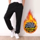 Mùa thu và mùa đông quần màu rắn nam cộng với phân bón XL quần thể thao cotton thêm quần rộng lớn cộng với quần nhung nam chất béo quần áo nam hàng hiệu