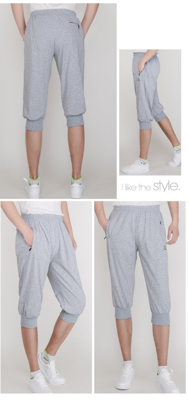 Mùa hè mỏng phần thể thao cotton cắt quần nam rộng kích thước lớn kín miệng 7 điểm quần trung niên nam quần thường quần lửng nam