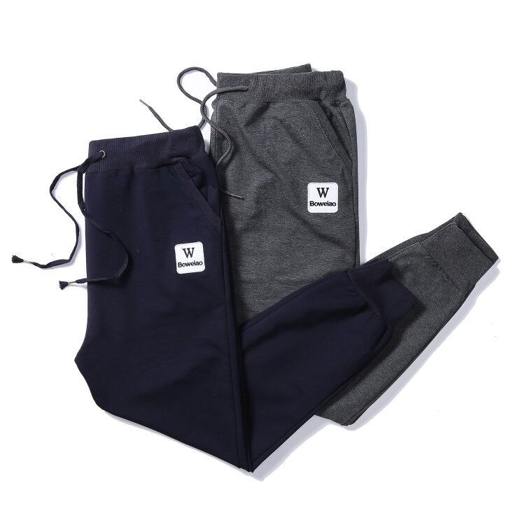 Mùa thu và mùa đông cộng với quần thể thao nhung nam cotton kín miệng quần trẻ trung cộng với chất béo cộng với kích thước chân bảo vệ quần lỏng lẻo quần vải nam