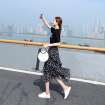 MAJE DVAWN2022 years of broken floral dress female summer small sub-reduced fashion half body dress retro two sets