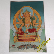 Tibetan thangka embroidery Buddha statue brocade Tara hanging painting living room nave mural banner decoration painting