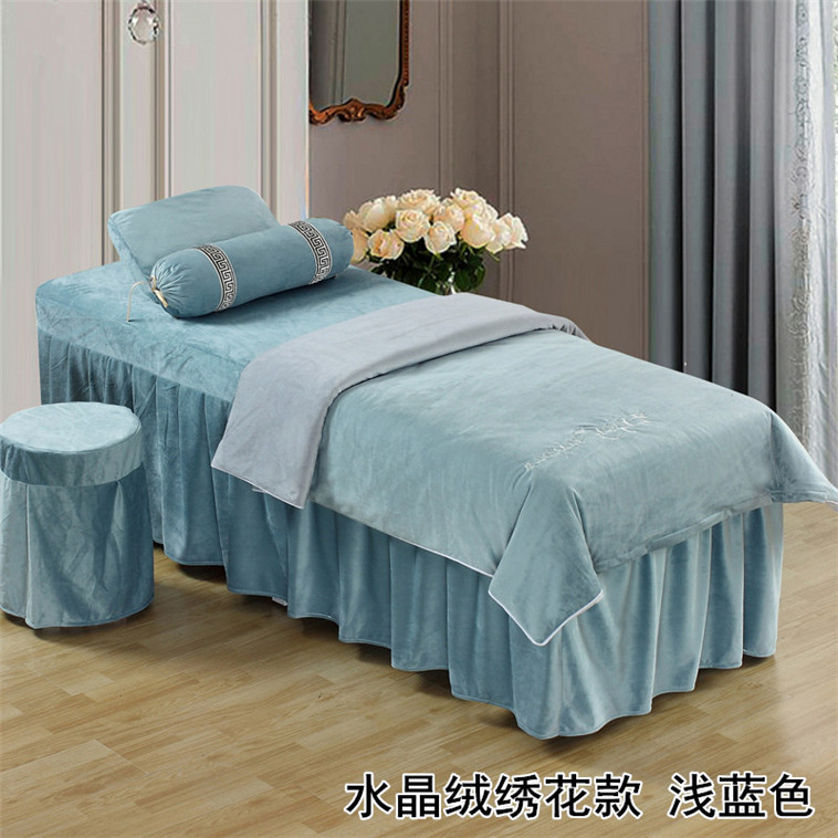 Tinh Beauty khăn trải giường gia đình bốn châu Âu cao cấp nhung giường massage ấm dày là trong bộ tùy chỉnh của bông đơn giản - Trang bị tấm bộ ga giường spa