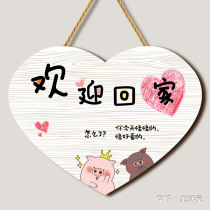 Welcome home Creative cute bedroom room door number Household door hanging decoration listing warm tips decorative plate