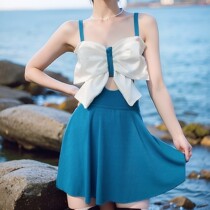 lulu cozy can also be generous and sexy ~ French simple retro fresh conservative skirt swimsuit