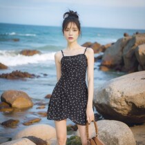 lulu cozy slim beautiful and high-end ~ skirt style small fresh INS style split swimsuit for women