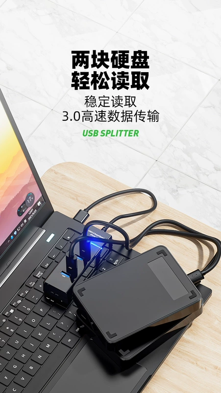 nối usb 2 đầu cái usb3.0 mở rộng trung tâm máy tính xách tay mở rộng đa cổng bàn phím chuột ngoài U USB ổ đĩa mở rộng dock một kéo bốn ổ cắm mở rộng truyền dock mở rộng trung tâm nhiều cổng Type-c đầu chuyển usb sang 3.5 cap usb 2 dau