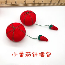 Cute tomato needle insert wrapping needle with needle cushion bag sewing diy accessories