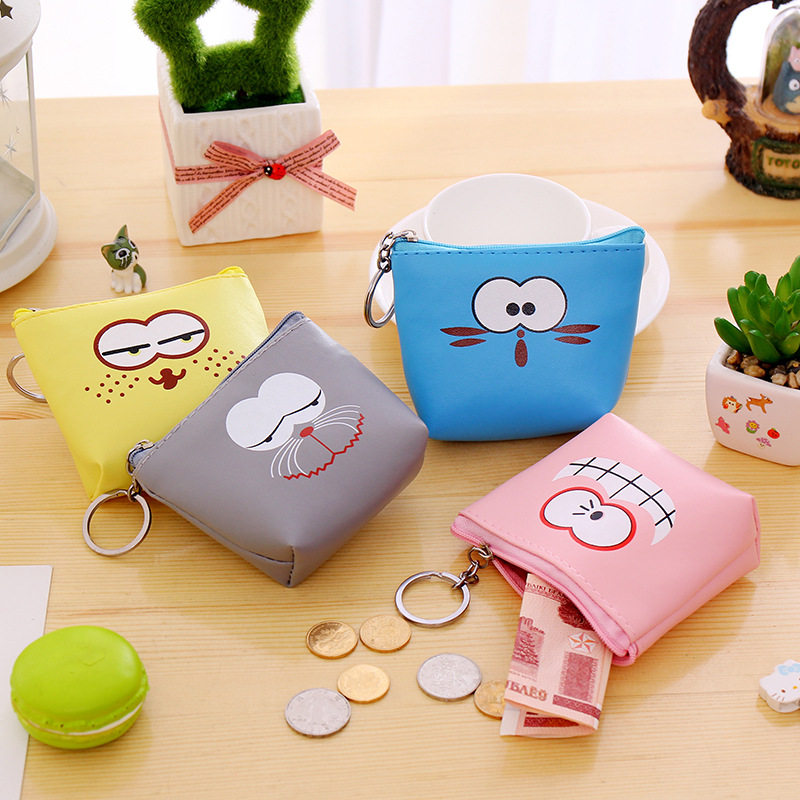 Cartoon Children Zero Wallet Cute Student Kindergarten Containing Bag PU Animal Pressed Year Money Coin Mini Bag Gift