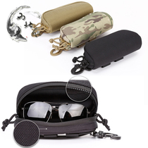 Outdoor Climbing Riding Glasses Containing Protection Package Wearing Leather Belt Pocket Molle Tactical Sunglasses Hanging Bag Instrument Box