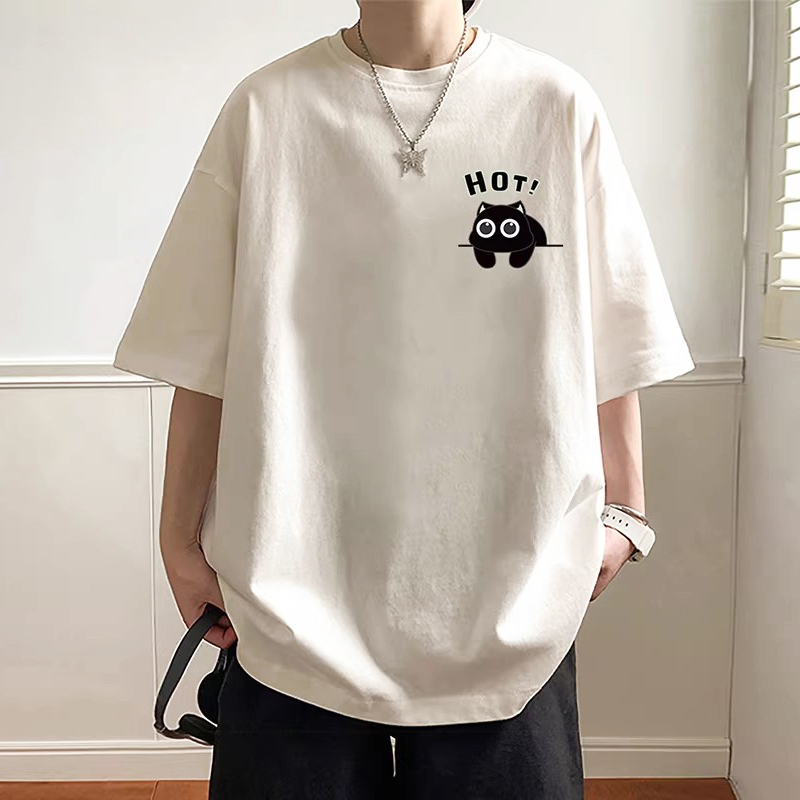 Ice Silk Hong Kong Style Short-Sleeve T-Shirt for Men, Summer 2026 New Trendy Brand Loose Half-Sleeve Men's Ins American Heavy-Duty T-Shirt Ice Silk Hong Kong Style Short-Sleeve T-Shirt for Men, Summer 2026 New Trendy Brand Loose Half-Sleeve Men's Ins American Heavy-Duty T-Shirt