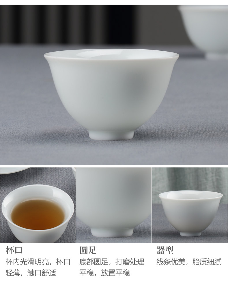 Hand made blue white porcelain tea set a complete set of Chinese kungfu tea home modern ceramic tureen cup 6 gift boxes