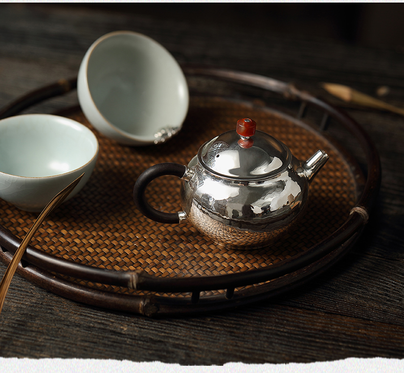 "Xun brother how 】 【 saybot silver pot teapot kettle household manual kung fu tea silver tea set