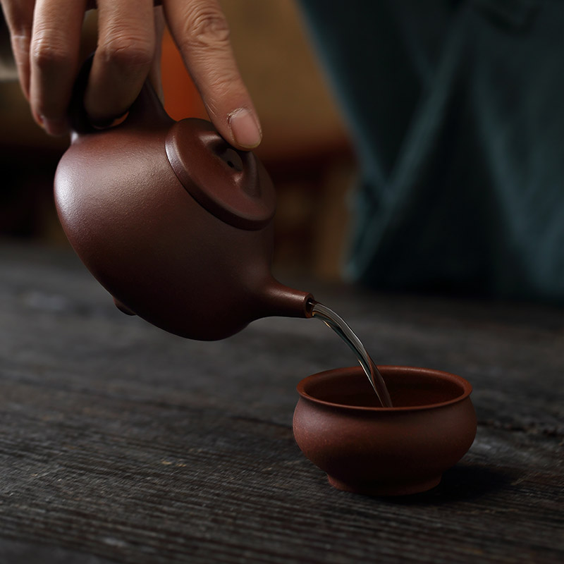 Classic JingZhou Liu Chengguo HaiRong 】 【 it undressed ore purple clay stone gourd ladle pot all hand home tea kettle