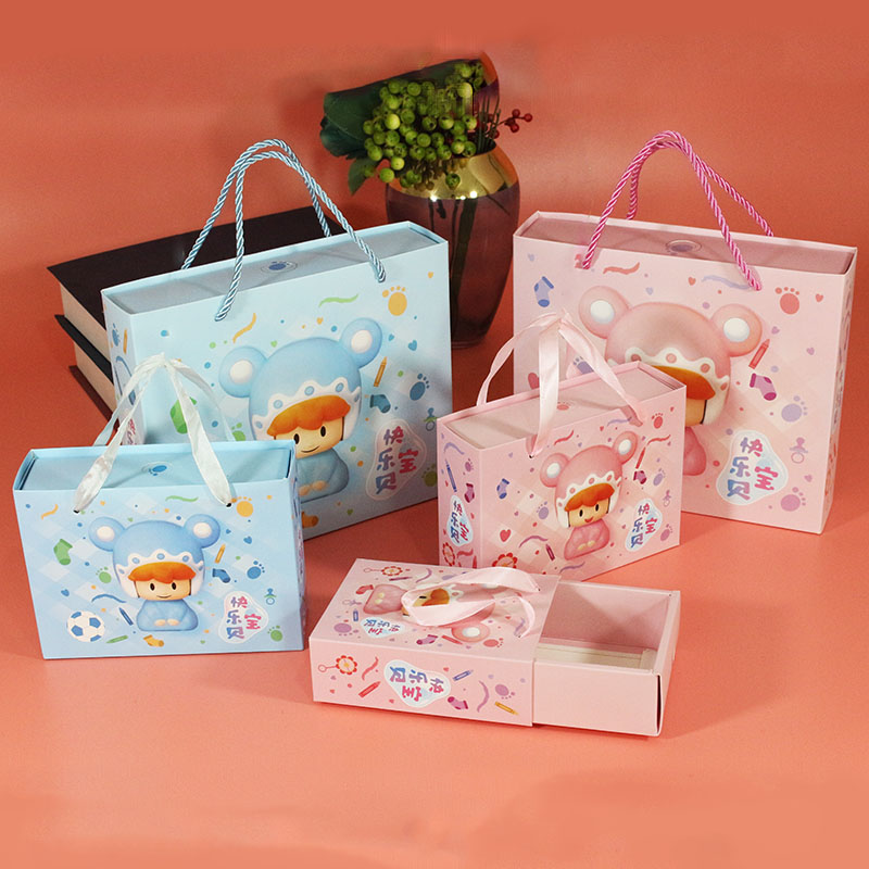 DIY Pull-out Candy Box Chocolate Packaging Drawer Box Children Baby Born Day Happy Sugar Box Wholesale