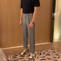 Vertical straight tube coloured nine-scores men Korean summer pop cool wind pants cone pants knitting pants men