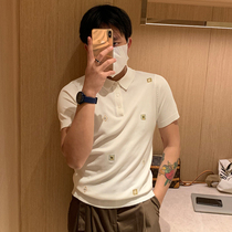 BROTHER Summer men embroidered knitted polo shirt youth fashion lapel slim Paul half sleeve shirt tide