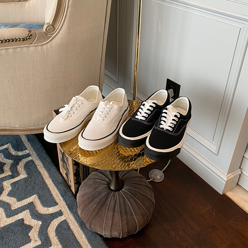 Brother Retro Classic Breathable Men and Women with the same white shoes 21ins fashion simple canvas shoes